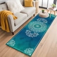 thumbnail image 1 of Teal Blue Boho Runner Rug 2x6 FT,Non Slip Hallway Rugs,Retro White Rustic Flower Ethnic Pattern Washable Soft Floor Carpet Throw Runner Carpet Long Rugs for Entryway Kitchen Bedside Sliding Door, 1 of 8