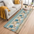thumbnail image 1 of Teal Blue Brown Beach Coastal 2'x6' Runner Rugs for Hallway Kitchen Non Slip, Nautical Shell Starfish Coral Summer Entryway Rug Runners with Rubber Backing, Long Carpet Runner for Laundry Room, 1 of 8