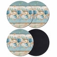thumbnail image 1 of Teal Blue Brown Beach Coastal Coasters Set of 4, Absorbent Coasters for Drinks, Nautical Shell Starfish Coral Summer Coaster for Desk Coffee Table Protection, Home Decor House Warming Gifts 4", 1 of 8