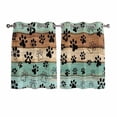thumbnail image 1 of Teal Blue Brown Kitchen Curtains Window Panels, Rustic Farmhouse Dog Paw Vintage Insulated Window Treatment Curtain, Grommet Curtains for Bedroom/Living Room/Bathroom, 2 Piece 42"Wx54"L, 1 of 8