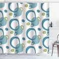 thumbnail image 1 of Teal Blue Circle Waterproof Shower Curtain Abstract Geometric Polka Dot Modern Minimalist Bathroom Curtains Waterproof Polyester Fabric Bath Curtain with Hooks 36"W x 72"L (Pack of 1), 1 of 6