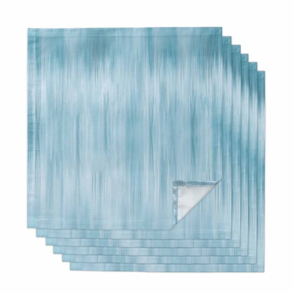 Teal Blue Cloth Napkins, Modern Abstract Art Ombre Striped Washable and Reusable Dinner Napkins Set of 6, Table Napkin for Kitchen Party Birthday Wedding Hotel Housewarming 20"x20"