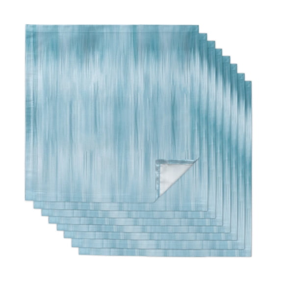 Teal Blue Cloth Napkins, Modern Abstract Art Ombre Striped Washable and Reusable Dinner Napkins Set of 8, Table Napkin for Kitchen Party Birthday Wedding Hotel Housewarming 20"x20"