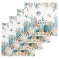 thumbnail image 1 of Teal Blue Coastal Kitchen Dish Towels for Drying Dishes Set of 4, Summer Beach Starfish Shell Coral Nautical Waffle Weave Microfiber Hand Tea Bathroom Towels Quick Dry & Absorbent Towel 12x12, 1 of 7