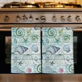 thumbnail image 1 of Teal Blue Coastal Kitchen Towels Set of 4, Nautical Starfish Shells Ocean Sea Absorbent Dish Towels for Kitchen, Microfiber Hand Towel, Quick Drying Tea Towel for Cleaning Decorative Dishcloths, 1 of 7