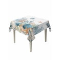 thumbnail image 1 of Teal Blue Coastal Suqare Tablecloth - 54 x 54 Inch, Summer Beach Starfish Shell Coral Nautical Waterproof & StainResistant Tablecloth, Washable Oil-proof Table Cover for Dining/Party/Wedding/Buffet, 1 of 9