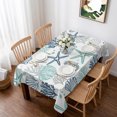 thumbnail image 1 of Teal Blue Coastal Table Cloth Waterproof Tablecloths, Summer Beach Coral Shell Ocean Tablecloth Dining Table Cover for Kitchen Party Tabletop Outdoor, Rectangle Tablecloth 60x84 Inch, 1 of 9