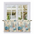 thumbnail image 1 of Teal Blue Coastal Tier Curtains 36 Inch Length, Summer Beach Starfish Shell Coral Nautical Retro Cafe Short Curtains for Bathroom Sink, Kitchen Curtain Light Filtering Drapes 2 Panels 27.5"Wx36"L, 1 of 8