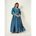 thumbnail image 1 of Teal Blue Color Traditional Designer Gown, Cultural Wear for Women, 309, 1 of 5