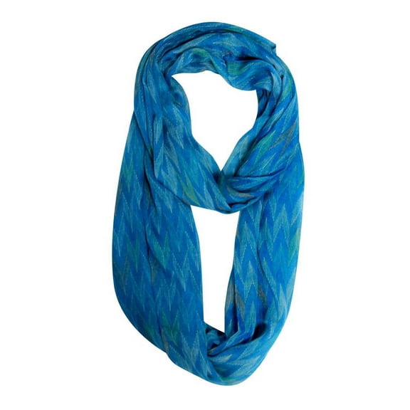 Teal Blue Colorful Light Zigzag Ring Infinity Scarf