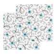 thumbnail image 1 of Teal Blue Daisy Flowers Kitchen Dish Towels for Drying Dishes Set of 2, Spring Floral Elegant Pastoral Waffle Weave Microfiber Hand Tea Bathroom Towels Quick Dry & Absorbent Towel 12x12, 1 of 7