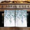thumbnail image 1 of Teal Blue Eucalyptus Leaves Kitchen Towels Set of 4, Spring Floral Summer Botanical Absorbent Dish Towels for Kitchen, Microfiber Hand Towel, Quick Drying Tea Towel for Cleaning Decorative Dishcloths, 1 of 7