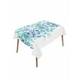 thumbnail image 1 of Teal Blue Eucalyptus Leaves Table Cloth, Spring Summer Botanical Floral Waterproof Tablecloth for Rectangle Tables, Reusable Washable Fabric Table Cover for Restaurant Kitchen Dining Tables 60"x84", 1 of 6