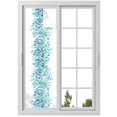 thumbnail image 1 of Teal Blue Eucalyptus Leaves Window Privacy Film, Spring Summer Botanical Floral Static Cling UV Sun Blocking Heat Control Window Tint, Non-Adhesive One Way Windows Privacy Cover 17.7''x78.7'', 1 of 7