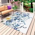 thumbnail image 1 of Teal Blue Eucalyptus Outdoor Rug 6x9 Ft, Non Slip Washable Area Rug, Spring Garden Floral Leaves Botanical Patio Rugs Carpet Runner, Large Floor Mat for Indoor/Outdoor Deck Porch Camping, 1 of 8