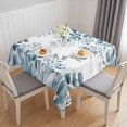 thumbnail image 1 of Teal Blue Eucalyptus Table Cloth Waterproof Tablecloths, Spring Summer Farmhouse Leaves Watercolor Tablecloth Dining Table Cover for Kitchen Party Tabletop Outdoor, Square Tablecloth 54x54 Inch, 1 of 9