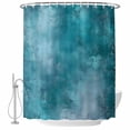 thumbnail image 1 of Teal Blue Fabric Shower Curtain Modern Abstract Art Washable Shower Curtains for Bathroom, Waterproof Bath Curtain with Hooks Home Decor 36x72in, 1 of 8