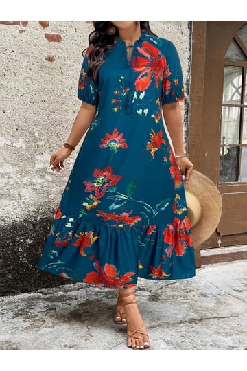 navy blue business casual dress Shein |Vintage Classic Elegant Women's Dress, Fitted Boat Neck 3/4 Sleeve Dress With Waist Strap And Button, Navy Blue Dress Women Dresses Autumn