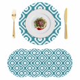 thumbnail image 1 of Teal Blue Geometric Round 13 Inch Placemats Set of 4, Modern Abstract Art Rhombus HeatResistant Non Slip Place Mats for Dining Table, Wipeable Braided Kitchen Table Mats for Housewarming, 1 of 9