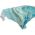 thumbnail image 1 of Teal Blue Gold Marble Rectangle Tablecloth, Dust Proof Anti Wrinkle Wipeable Table Cloth Tabletop for of Dinner Kitchen Wedding Holiday Party 60"x60" Home Decor, 1 of 7