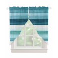 thumbnail image 1 of Teal Blue Green Swag Valances for Windows, Modern Ombre Minimalism Abstract Stripes Rod Pocket Sheer Valances for Windows, Swag Toppers Light Filtering for Kitchen Living Room 2 Panels 36''x63'', 1 of 3