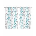 thumbnail image 1 of Teal Blue Grey Botanical Sheer Curtains 45 Inch Length 2 Panels Set for Living Room/Bedroom, Spring Floral Summer Farmhouse Kitchen Curtains Grommet Semi-Sheer Curtains Window Treatments 42"x45"x2, 1 of 7