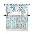 thumbnail image 1 of Teal Blue Grey Botanical Swag Curtains for Living Room/Bedroom Windows, Spring Floral Summer Farmhouse Kitchen Curtains and Valances Set 36 Inch Length, Light Filtering Swags Valance Curtain Panels, 1 of 5