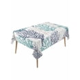 thumbnail image 1 of Teal Blue Grey Coral Coastal Table Cloth, Summer Beach Seaside Nautical Waterproof Tablecloth for Rectangle Tables, Reusable Washable Fabric Table Cover for Restaurant Kitchen Dining Tables 54"x108", 1 of 6