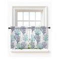 thumbnail image 1 of Teal Blue Grey Coral Coastal Tier Curtains 36 Inch Length,Sheer Curtains for Bedroom Living Room Window Summer Beach Seaside Nautical Kitchen Curtains Small Half Window Drapes 27.5"x36" 2 Panels, 1 of 7