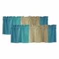 thumbnail image 1 of Teal Blue Khaki Ombre Curtain Valances for Windows, Kitchen Valance Window Treatments Panel 2 Pack, Modern Abstract Gradient Art Rod Pocket Short Curtains for Bathroom Bedroom 54 x 18 Inch, 1 of 8