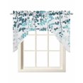 thumbnail image 1 of Teal Blue Leaves Swag Valances for Windows, Small Curtains Drapes, Summer Botanical Kitchen Window Curtains Over Sink Rod Pocket Window Treatment Valance for Bedroom/Bathroom 56"x36", 1 of 5