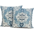 thumbnail image 1 of Teal Blue Mandala Boho Throw Pillow Covers Set of 2 Linen Decorative Throw Pillow Case Cushion Cover Pillowcases for Home Decor Sofa Living Room Bed Couch Car 18x18 in, 1 of 6