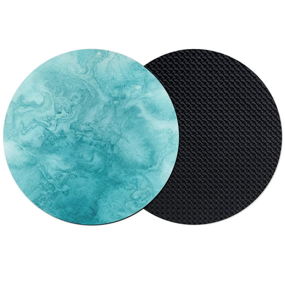 Teal Blue Marble Coasters Set of 2, Absorbent Coasters for Drinks, Abstract Art Fog Clouds Coaster for Desk Coffee Table Protection, Home Decor House Warming Gifts 4"