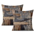 thumbnail image 1 of Teal Blue Ombre Art Throw Pillow Covers | Abstract Round Oil Painting Graffiti & Modern Retro Geometry | Pack of 2 | 20x20 Inch Gradient Grey Black Cushion Covers | Elevate Your Home Décor, 1 of 7