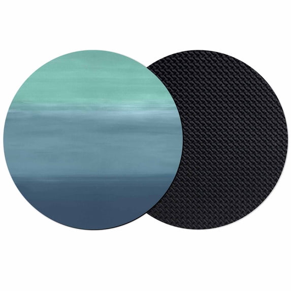 Teal Blue Ombre Coasters Set of 2, Absorbent Coasters for Drinks, Modern Abstract Art Texture Coaster for Desk Coffee Table Protection, Home Decor House Warming Gifts 4"