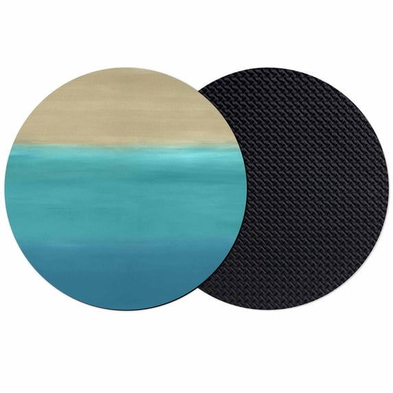 Teal Blue Ombre Coasters Set of 2, Absorbent Coasters for Drinks, Modern Abstract Gradient Art Coaster for Desk Coffee Table Protection, Home Decor House Warming Gifts 4"