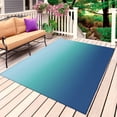 thumbnail image 1 of Teal Blue Ombre Outdoor Rug for Patio/Deck/Porch, Non-Slip Large Area Rug 6 x 9 Ft, Modern Abstract Art Gradient Aesthetics Indoor Outdoor Rugs Washable Area Rugs, Camping Rug Carpet Runner, 1 of 8