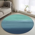 thumbnail image 1 of Teal Blue Ombre Round Area Rug 3.3Ft Washable Circle Rugs for Dining Room Table, Modern Abstract Art Texture Non-Slip Carpet Floor Mats Indoor Outdoor Carpet Runner Aesthetic Home Decor, 1 of 8