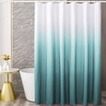 thumbnail image 1 of Teal Blue Ombre Shower Curtain Sets for Bathroom Accessories Fabric Polyester Waterproof Modern Shower Curtain Liner with 12 Hooks W72xL72, 1 of 6