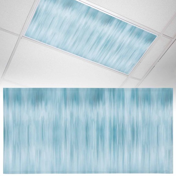 Teal Blue Ombre Striped Fluorescent Light Covers Modern Abstract Art Magnetic Light Filters Ceiling Lighting Panel Shade for Classroom Office Home 2 x 4 ft, 1 Pack