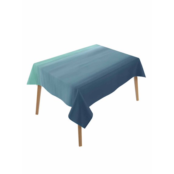 Teal Blue Ombre Table Cloth, Waterproof Tablecloth for Rectangle Tables, Modern Abstract Art Texture Reusable Washable Fabric Table Cover for Restaurant Kitchen Dining Tables 60"x84"