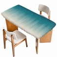 thumbnail image 1 of Teal Blue Ombre Table Cloths for 4 Foot Rectangle Tables, Contemporary Gradient Abstract Art Patio Waterproof Elastic Fitted Tablecloths, Washable Rectangular Table Cover for Camping, 1 of 8
