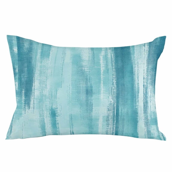 Teal Blue Ombre Throw Pillow Cover 24 x 36 Inch Decorative Pillow Cover Modern Abstract Art Oil Painting Lumbar Pillowcase Seasonal Rectangle Cushion Case for Couch Sofa Bed Living Room