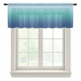 thumbnail image 1 of Teal Blue Ombre Valance Curtains for Kitchen/Living Room/Bathroom/Bedroom Window, Rod Pocket Small Topper Half Short Window Curtains Voile Sheer Scarf, Modern Abstract Art Gradient Aesthetics 60"x18", 1 of 8