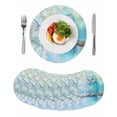 thumbnail image 1 of Teal Blue Owl Round 15 Inch Placemats Set of 8, Modern Flowers Birds on Branch HeatResistant Non Slip Place Mats for Dining Table, Wipeable Braided Kitchen Table Mats for Housewarming, 1 of 9