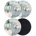 thumbnail image 1 of Teal Blue Pumpkins Coasters Set of 4, Absorbent Coasters for Drinks, Thanksgiving Fall Aqua Wooden Coaster for Desk Coffee Table Protection, Home Decor House Warming Gifts 4", 1 of 8