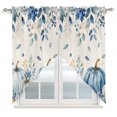thumbnail image 1 of Teal Blue Pumpkins Fall Swag Valances for Windows, Kitchen Curtains 36 Inch Length 2 Panels Set, Thanksgiving Weeping Floral Short Curtains for Small Windows Rod Pocket Cafe Curtains Drapes 28"x36", 1 of 8