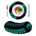 thumbnail image 1 of Teal Blue Rose Round Placemats Set of 8 for Dinning Tables,Heat-proof Braided Table Mats 13 Inch,Vintage Abstract Garden Flower Floral Black Washable Place Mat for Kitchen Restaurant Party Table, 1 of 9