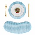 thumbnail image 1 of Teal Blue Round 15 Inch Placemats Set of 8, Modern Abstract Art Ombre Striped HeatResistant Non Slip Place Mats for Dining Table, Wipeable Braided Kitchen Table Mats for Housewarming, 1 of 9