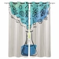 thumbnail image 1 of Teal Blue Science Kitchen Curtains Funny Cartoon Artwork Wood Grain Cafe Short Curtains for Bathroom Blackout Window Curtain Grommet Small Window Treatment Drapes for Bedroom Living Room 52"x45"x2, 1 of 9